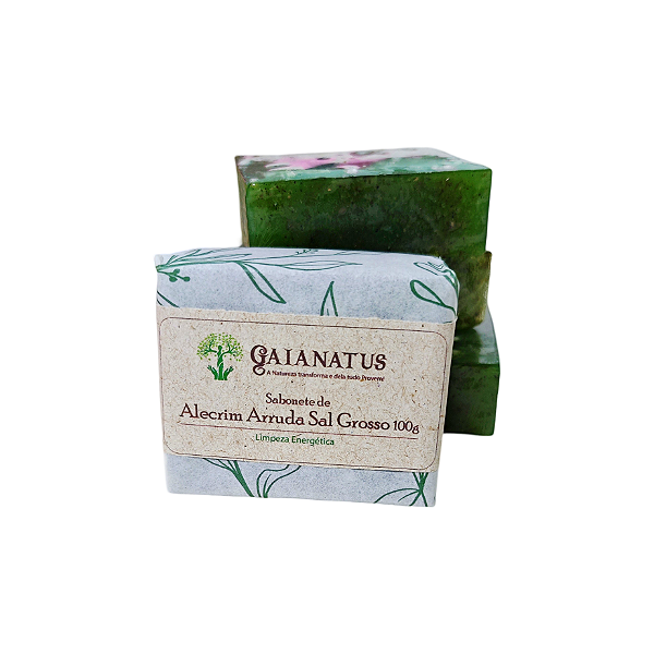 Sabonete Alecrim Arruda e Sal Grosso Limpeza Energético Natural Vegetal