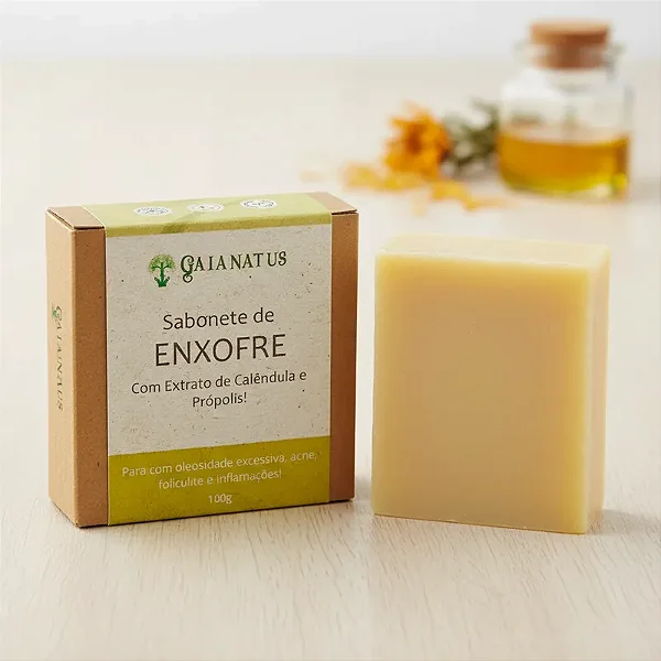 Sabonete Natural de Enxofre Antiacne – Controle da Oleosidade e Limpeza Profunda sem Agressão Para Pele