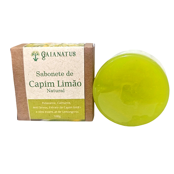Sabonete de Capim Limão Calmante Relaxante Vegetal Natural