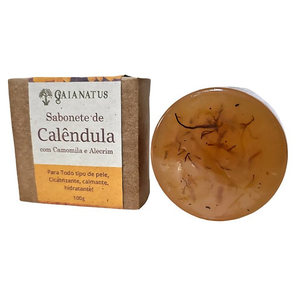 Sabonete de Calêndula, Camomila e Alecrim Natural – Cuidado Suave e Eficaz para Peles Sensíveis