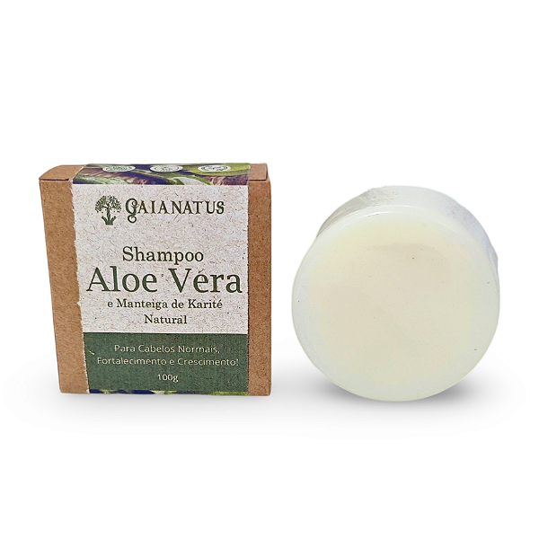 Shampoo Sólido Aloe Vera (Babosa) e Mantega de Karité Anti Queda Cabelos Secos Normais Oleosos Natural Vegano