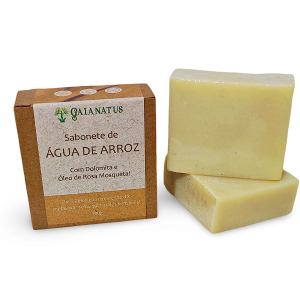 Sabonete Água de Arroz e Dolomita Natural Vegetal