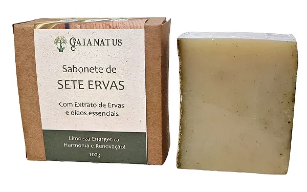 Sabonete de Sete Ervas Limpeza Energética Vegetal Natural