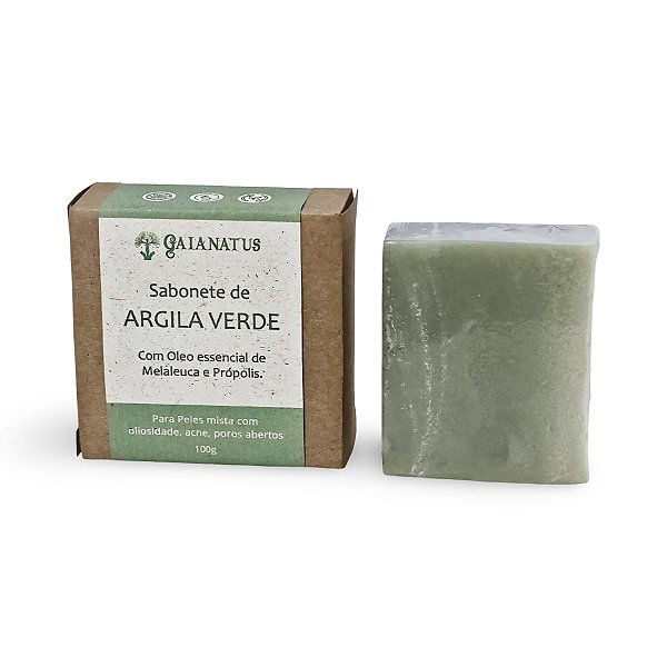 Sabonete de Argila Verde Para Pele Mista Com Acne Natural – Limpeza Profunda e Controle da Oleosidade