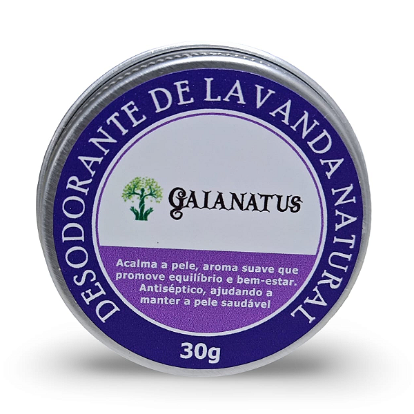Desodorante Natural - Lavanda, Laranja Doce, Capim Limão - Sem Alumínio com Óleo Essencial de Melaleuca 30g