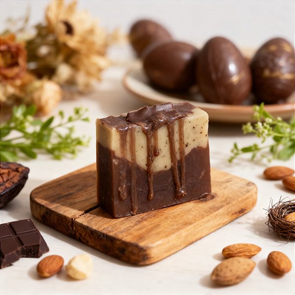 Sabonete Trufa de Páscoa Cafe e Chocolate Artesanal Natural 115g
