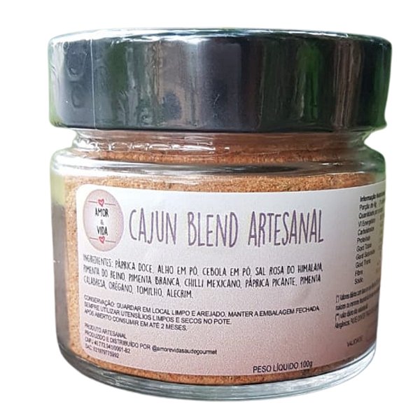 Blend Cajun Artesanal Premium Amor e Vida Saúde Gourmet