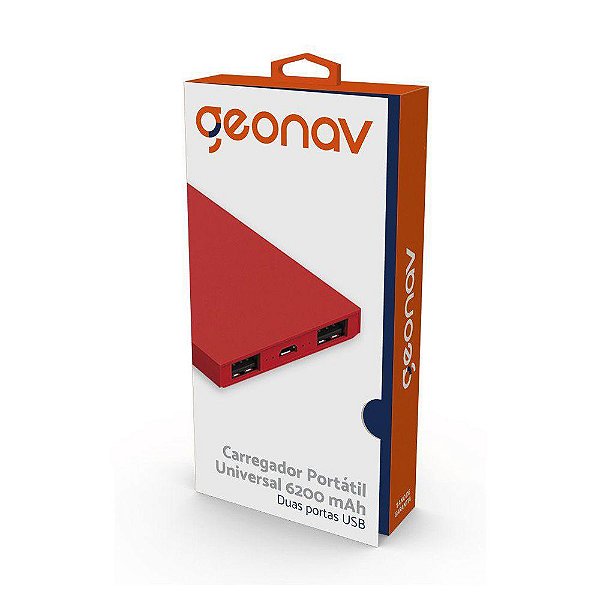 Carregador portátil universal Pb6200r 6200mah vermelho