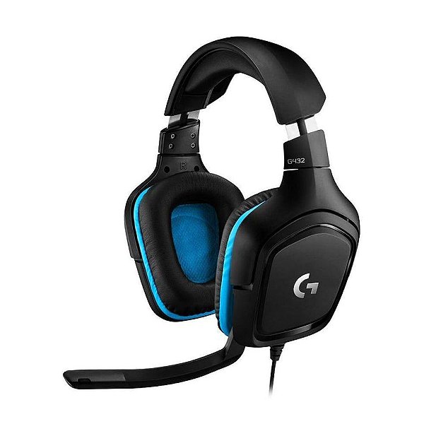 Headset Gamer Logitech G432 7.1 com fio - Multiplataforma