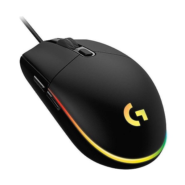 Mouse Gamer Logitech G203 8000 DPI RGB Preto com fio