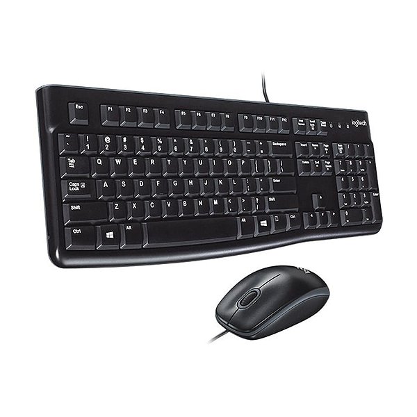 Kit Teclado e Mouse Logitech MK120 com fio