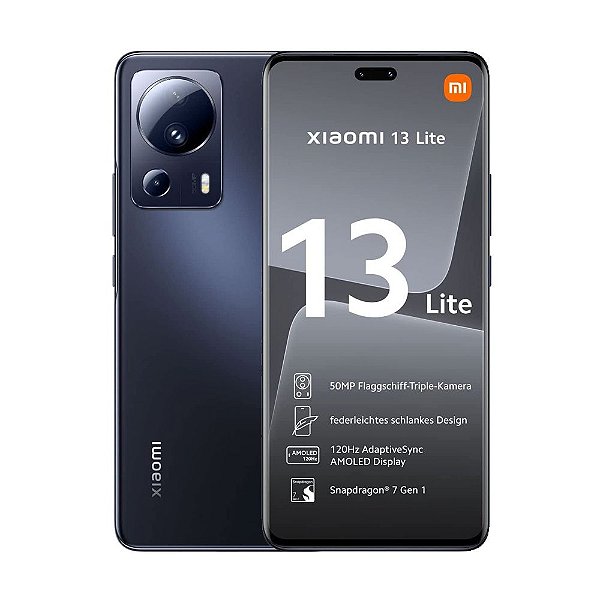 Smartphone Xiaomi 13 Lite 5G Black 8GB ROM 256GB ROM (Versão