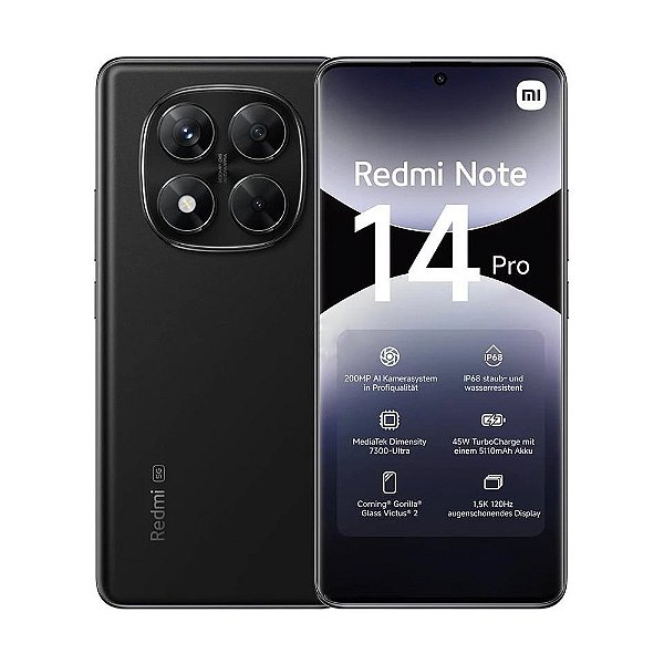 Smartphone Xiaomi Redmi Note 14 Pro 4g Global 256gb 8gb Ram - Preto