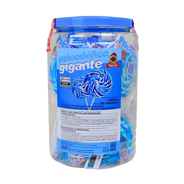PIRULITO PSICODÉLICO GIGANTE AZUL 6X30