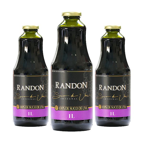 SUCO DE UVA INTEGRAL 06X1000ML - RANDON VIDRO