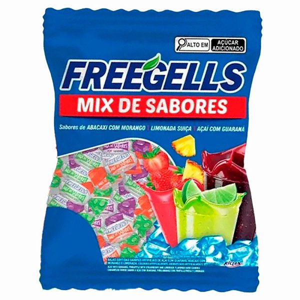 BALA FREEGELLS MIX DE SABORES AZUL 36X475G