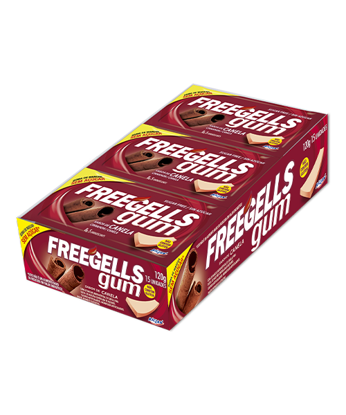 CHICLE FREEGELLS GUM CANELA 12X15UN