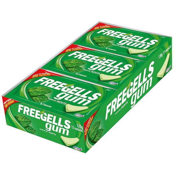 CHICLE FREEGELLS GUM MENTA 12X15UN