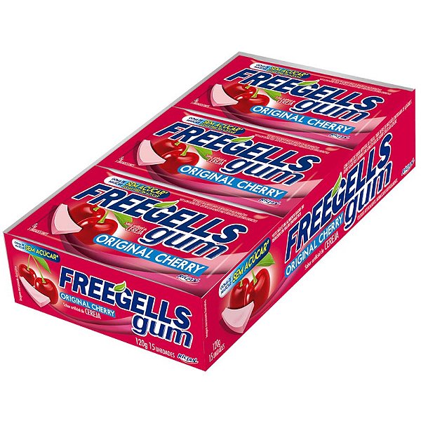 CHICLE FREEGELLS GUM ORIGINAL CHERRY 12X15UN