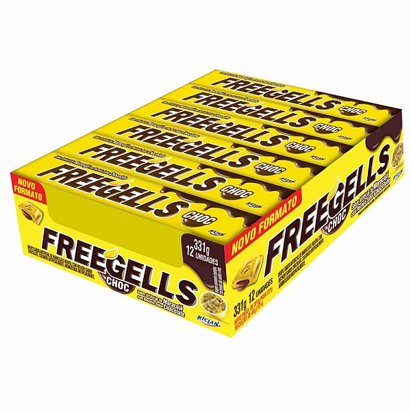 DROPS FREEGELLS PLAY MARACUJA RECHEIO SABOR CHOCOLATE 36X12UN