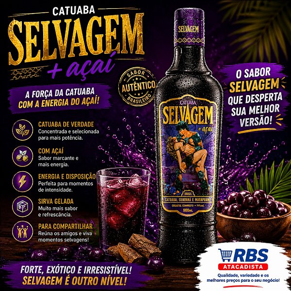 CATUABA SELVAGEM COQUETEL ACAI 12X900ML