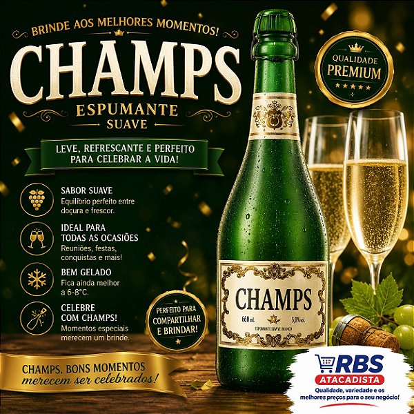 CHAMPS 12X660ML VID COQUETEL ALC GASEIFICADO