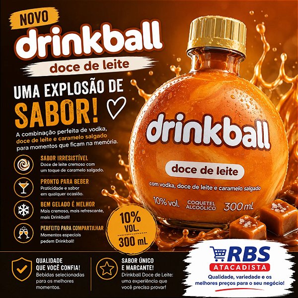 DRINKBALL DOCE DE LEITE 24X300ML