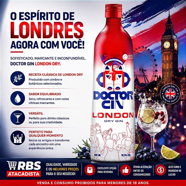 DOCTOR GIN - LONDON - 12x900ML
