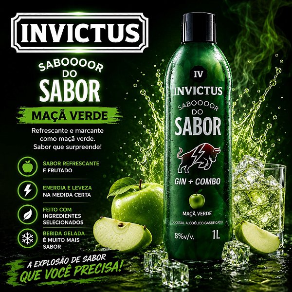 INVICTUS SABOR DO SABOR- MACA VERDE 1L FD/6