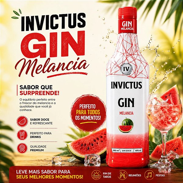 GIN INVICTUS MELANCIA GF 900ML CX/6