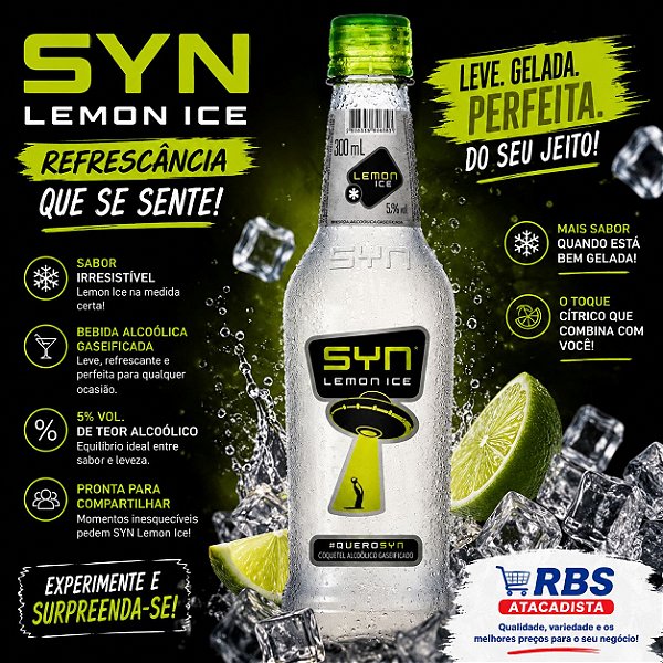 SYN ICE LEMON 24X300ML PET COQUETEL