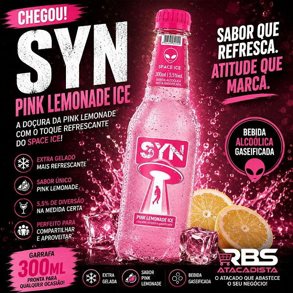 SYN ICE PINK LEMONADE 24X300ML PET COQUETEL