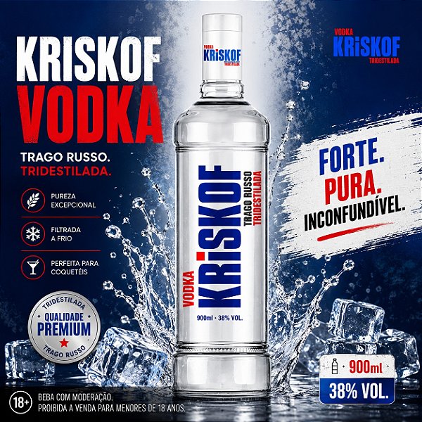 VODKA KRISKOF TRAGO RUSSO CX 6X900ML