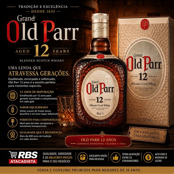 Whisky Old Parr 1 litro CX/12