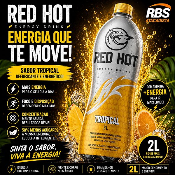 RED HOT TROPICAL ENERG. PET 6X2L