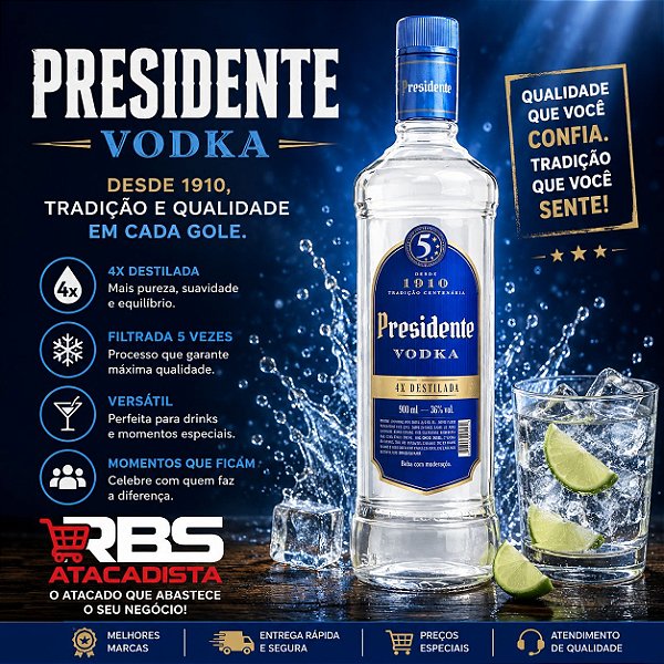 PRESIDENTE VODKA 06X900ML