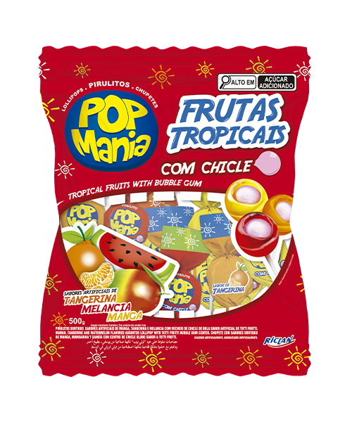 PIRULITO POP MANIA FRUTAS TROPICAIS 9G 24X500G