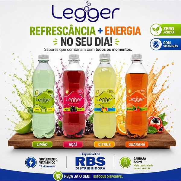 Suplemento Vitamínico Legger Zero Açúcar  CITRUS 12X520 ML PET