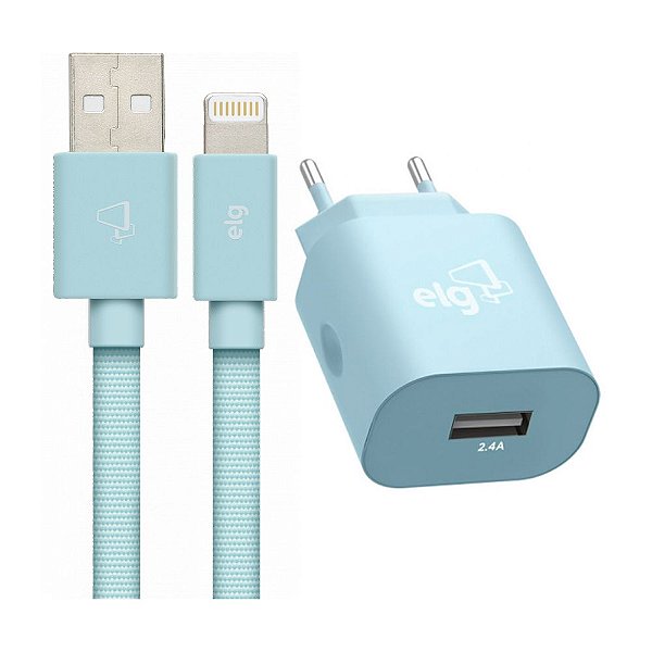 Kit De Parede Universal Saída Usb + Cabo Lightning 1 Mt