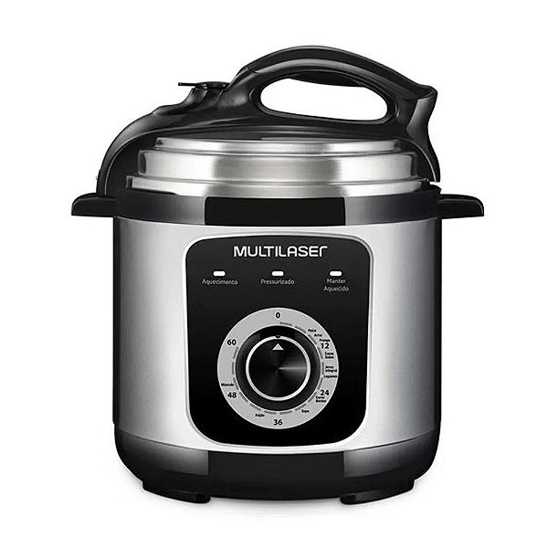 Panela de Pressão Elétrica 127V com 900W de 5L Acabamento em Aço Inox com Utensílios Multilaser - CE061