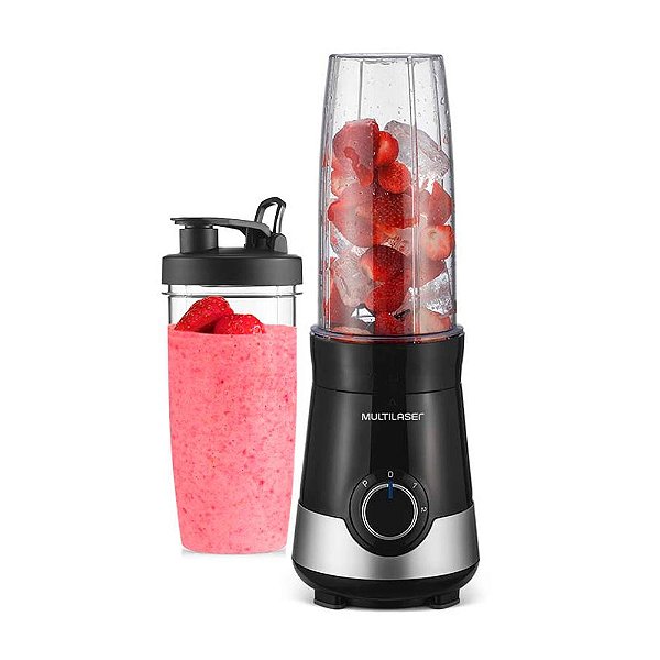 Liquidificador Shake 220V com 300W 800ml + 1 Copo Extra Preto/Prata