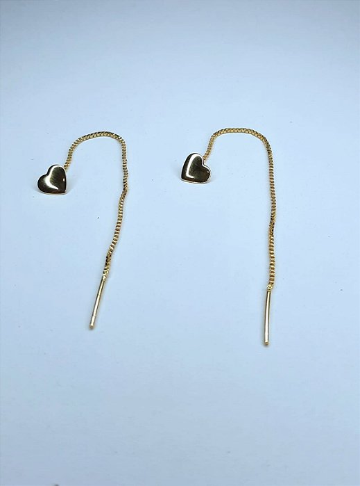 Brinco  coração rabo de gato