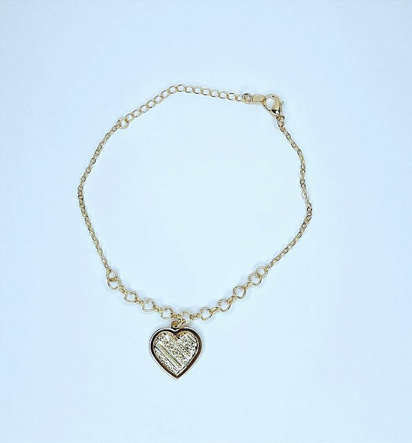 Pulseira pingente  coração