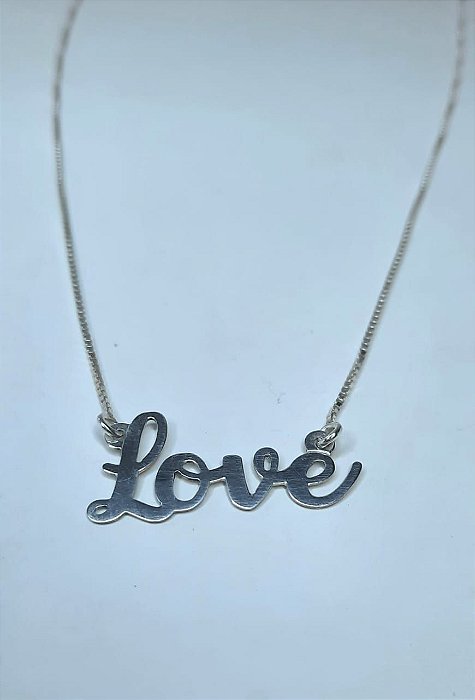 Colar Love prata 925