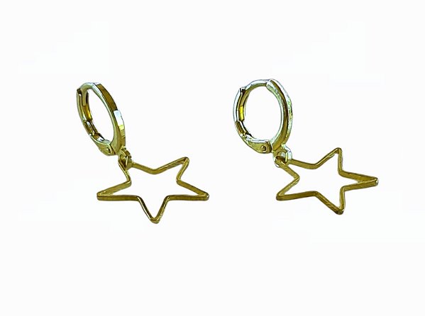 Brinco argola estrela