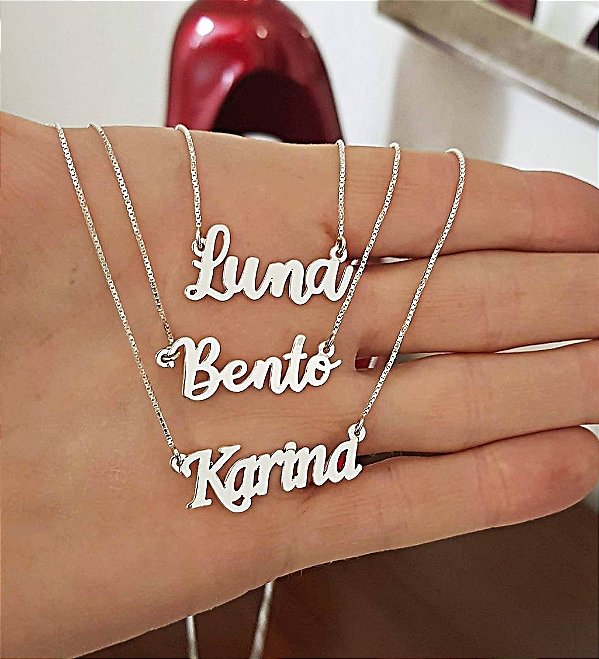 Colar nome prata 925