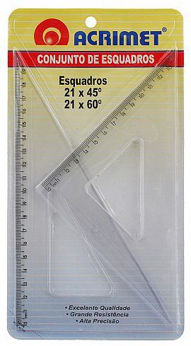 Conjunto Esquadros Escolar 45e60graus (21cm) 567.0