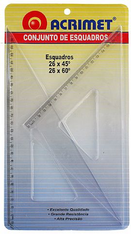 Conjunto Esquadros Escolar 45e60graus (26cm) 568.0