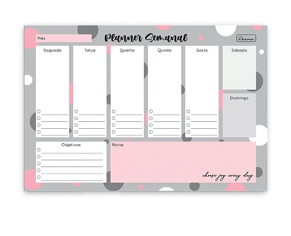 Planner Blocado Semanal Permanente Double Art