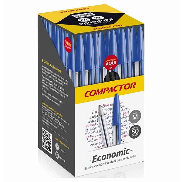 Caneta 1.0 Média Preta Economic